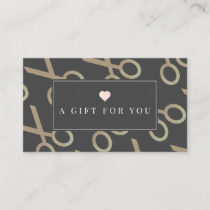 Motif de ciseaux or gris foncé certificat cadeau