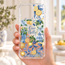 Motif de Citron Sicilien Bleu et Jaune Élégant
