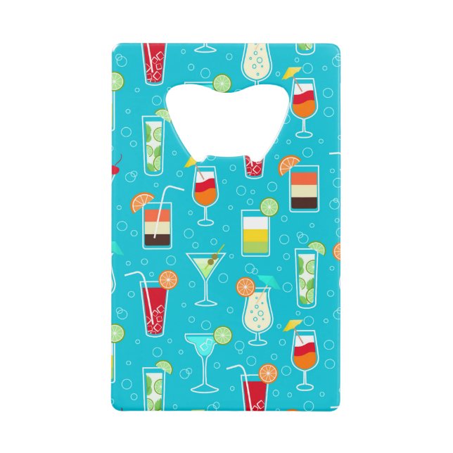 Motif de cocktail sur l'arrière - plan turquoise (Devant)