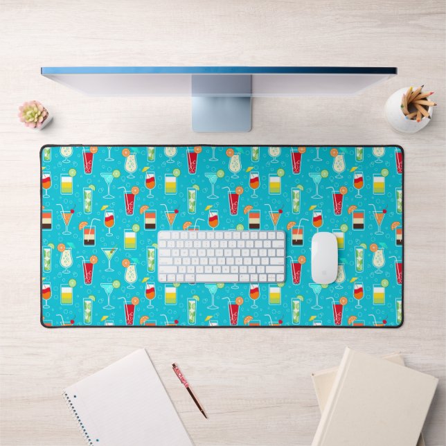 Motif de cocktails sur Arrière - plan Turquoise (Bureau 1)