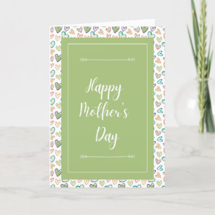 Motif de coeur Bonne carte de fête des mères