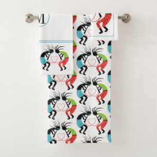 Motif de coeur coloré Kokopelli
