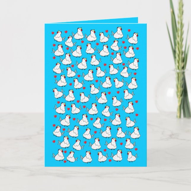 Motif de coeur de groupe de poulet - carte de (Devant)