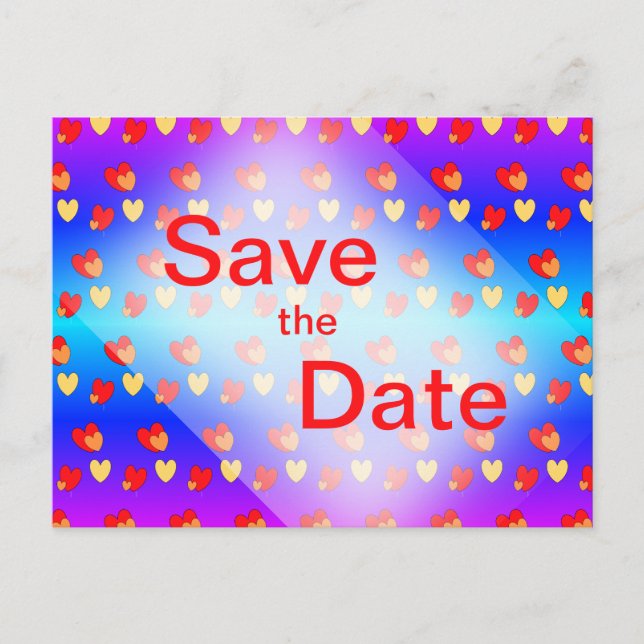 Motif de coeur Enregistrer la date Carte postale (Devant)