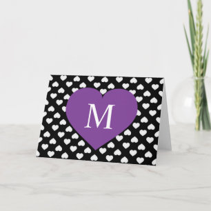 Motif de coeur et de coeur blanc violet de monogra