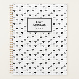 Motif de cœur gris noir blanc