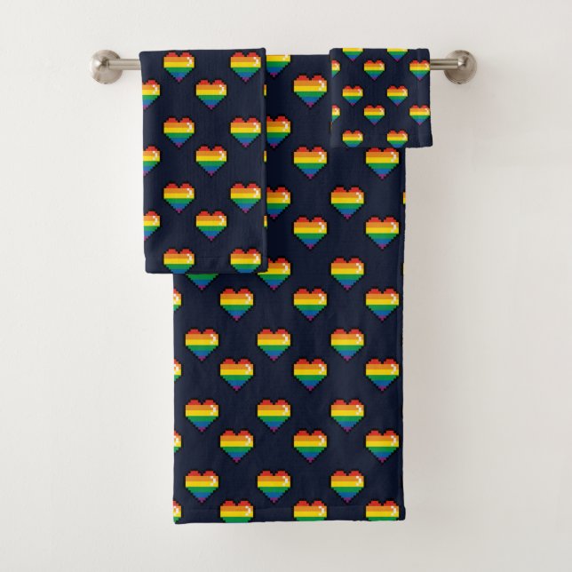 Motif de coeur Rainbow 8 Bit (En situation)