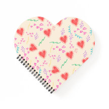 Motif de coeur rouge Carnet spiral