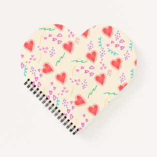 Motif de coeur rouge Carnet spiral