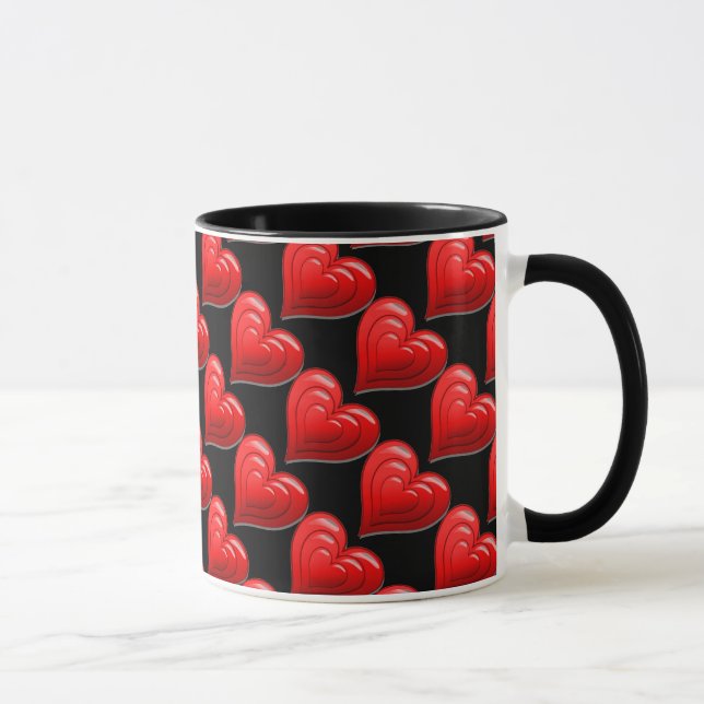 Motif de coeur rouge Saint ValentinCafé Mug (Droite)