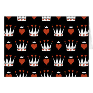 Motif de cœurs et de couronnes
