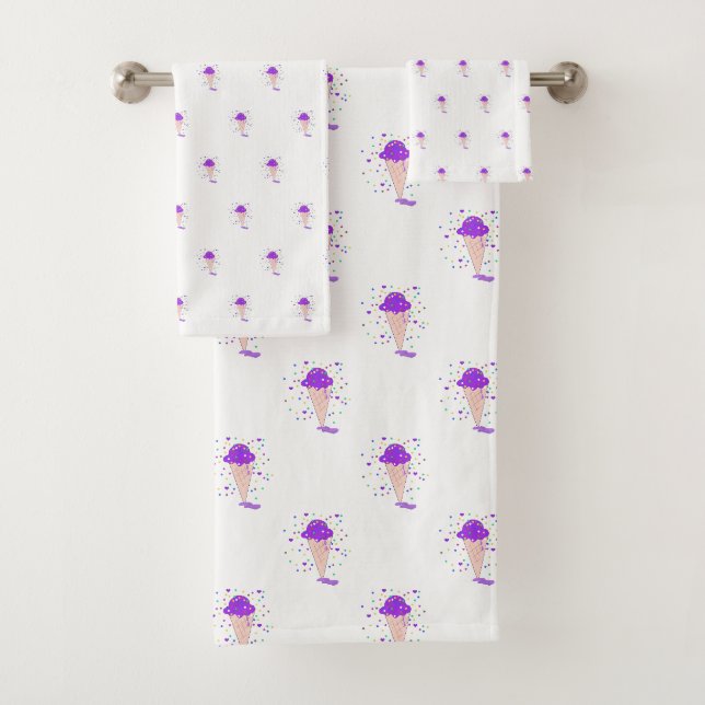 Motif de cône de glace à confettis violets (En situation)