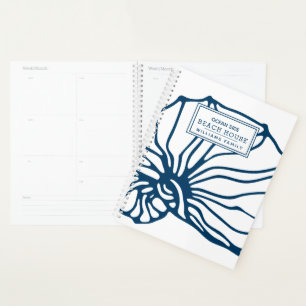 Motif de coquillages bleu personnalisé - Beach Ho