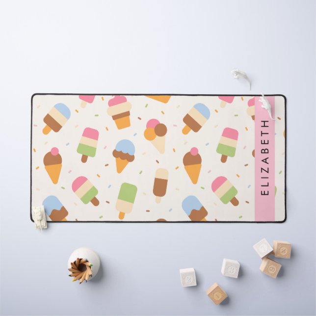 Motif de crème glacée, cône de crème glacée, Votre (Tableau pour enfants)