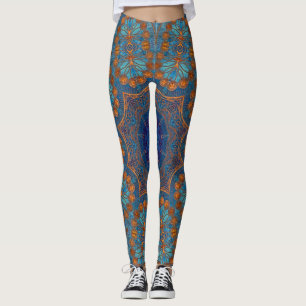 Motif de cuivre bleu Yoga Gym Exercice Leggings