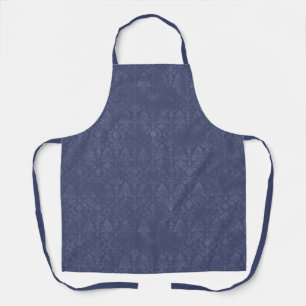 Motif de Damas Floral Bleu foncé - Tablier