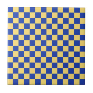 Motif de damier jaune et bleu à carreaux