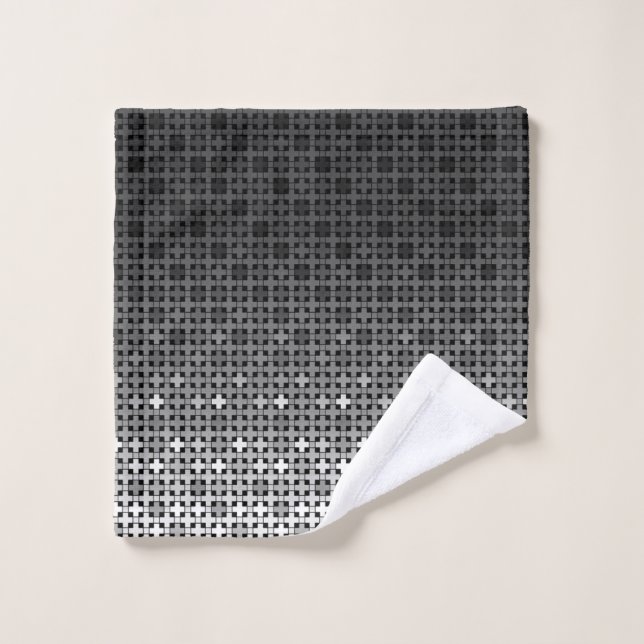 Motif de dégradé géométrique noir et blanc (Gant de toilette)