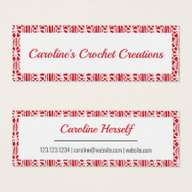 Motif de dentelle rouge rouge blanc Crochet Carte