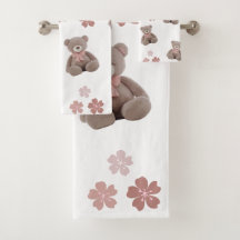 Motif de dessin animé rose ours