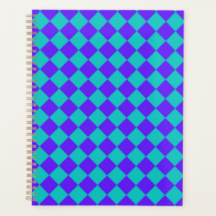 Motif de diamant de Checker Turquoise violet