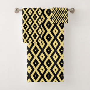Motif de diamant jaune citron et noir