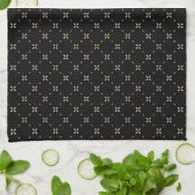Motif de diamant sur la serviette de thé noir