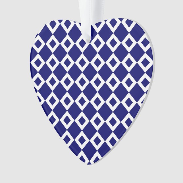 Motif de diamants blancs et de marine (devant)
