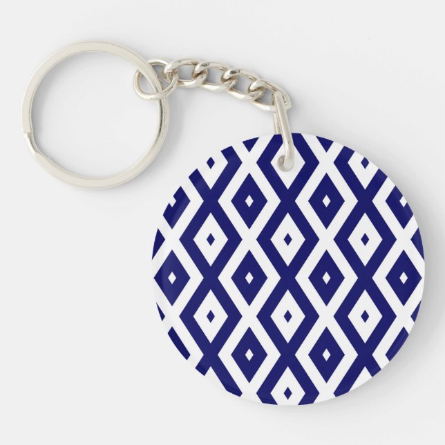 Motif de diamants bleu et blanc de la marine (Devant)