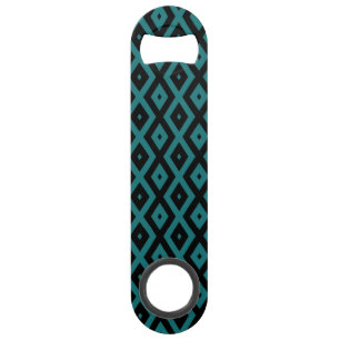 motif de diamants turquoise et noir