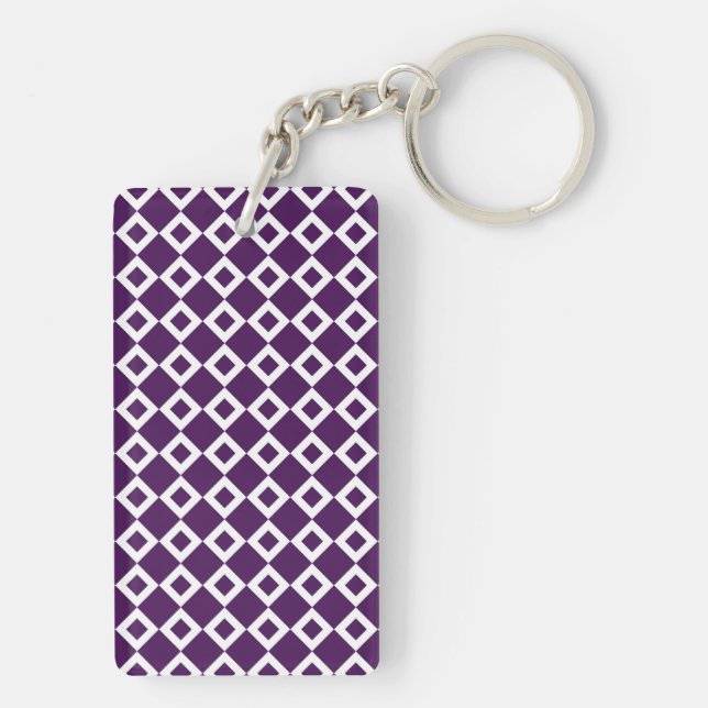 Motif de diamants violet et blanc (Dos)