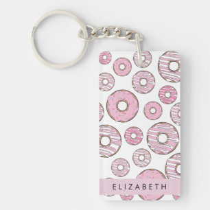 Motif De Donuts, Donuts Roses, Glace, Votre Nom