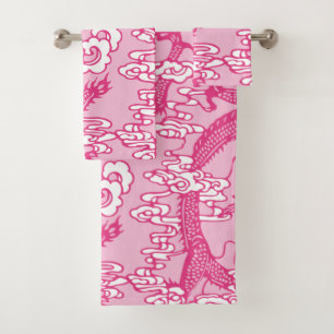 Motif de dragon chinois rose