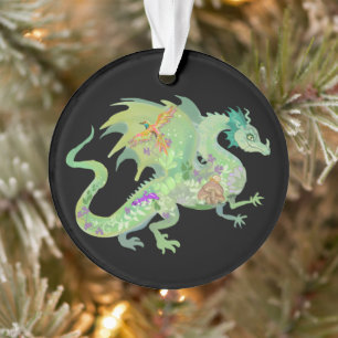 Motif de dragon de forêt enchanté