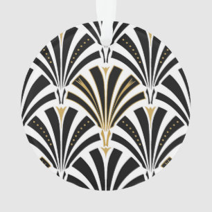 Motif de fan d'art déco - noir et blanc