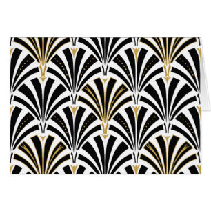 Motif de fan d'art déco - noir et blanc