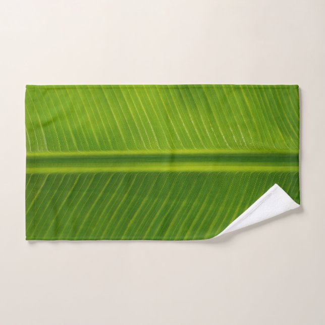motif de feuille de bananier vert frais (Serviette à main)