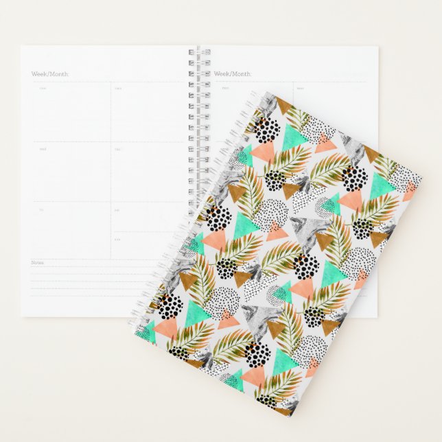 Motif de feuille géométrique Tropical Abstrait (Devant avec enveloppe)
