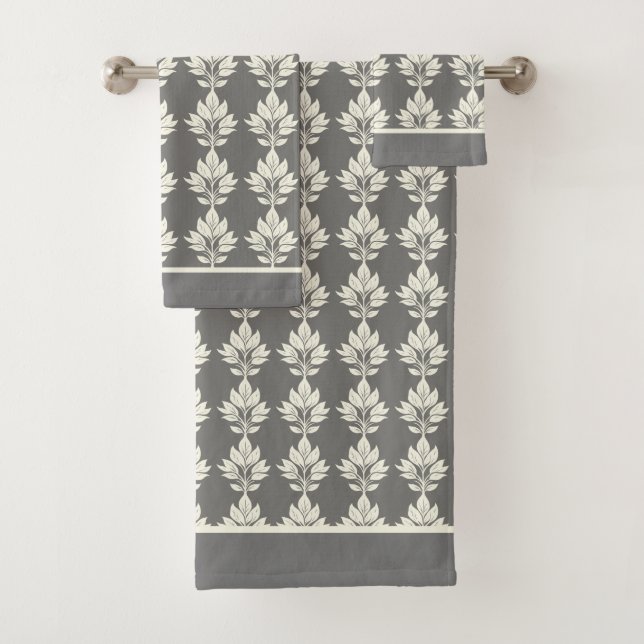 Motif de feuille gris élégant (En situation)