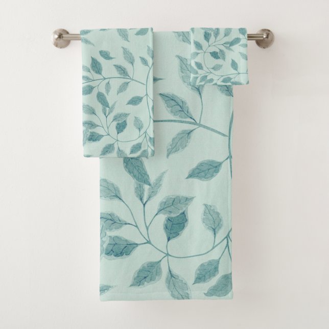 Motif de feuille turquoise clair (En situation)
