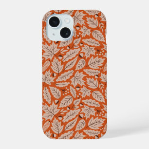 Motif de feuilles et glands d'automne orange
