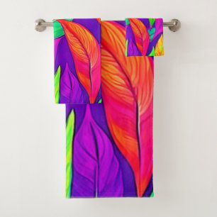 Motif de feuilles éthérées néon colorées
