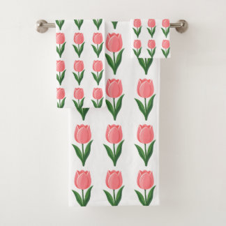 Motif de fleur de tulipe rose moderne sur fond bla
