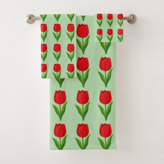 Motif de fleur de tulipe rouge moderne sur fond ve
