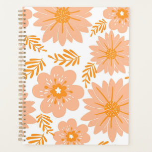 Motif de fleur orange Peach Fuzz vintage rétro