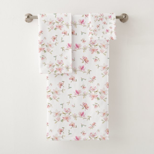 Motif de fleur rose mou d'aquarelle (En situation)