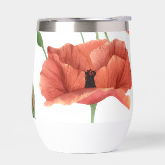 Motif de fleur sauvage coquelicot rouge élégant
