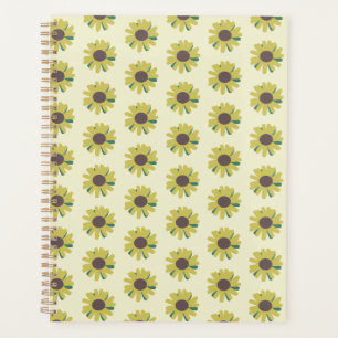 Motif de fleur simple tournesol marron vert jaune