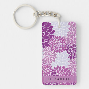 Motif De Fleurs, Dahlia Violet, Votre Nom