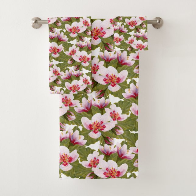 motif de fleurs de cerisier carrelé (En situation)